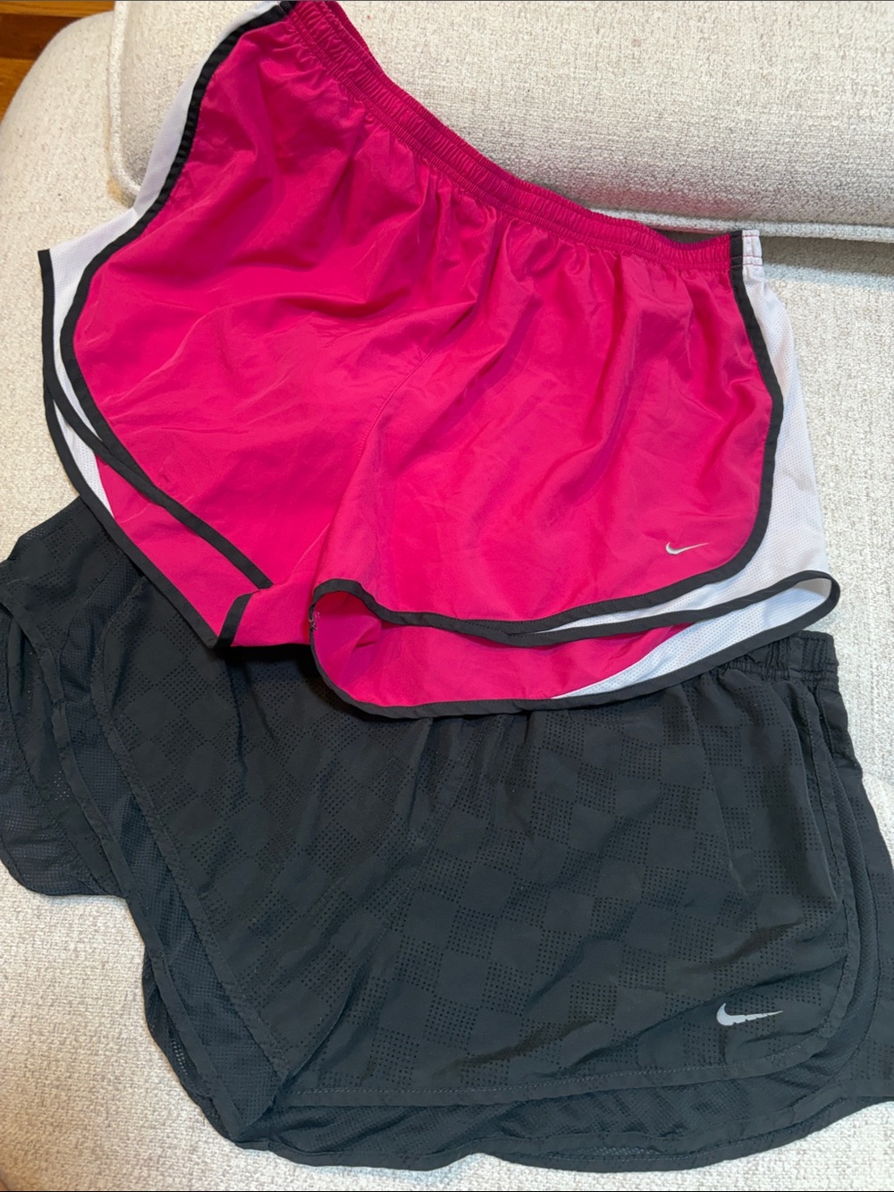 Nike Hot Pink and Black Women's Running Shorts Duo